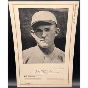 RARE 1946-49 Sports Exchange Rogers Hornsby W602 W603 St. Louis Cardinals Browns